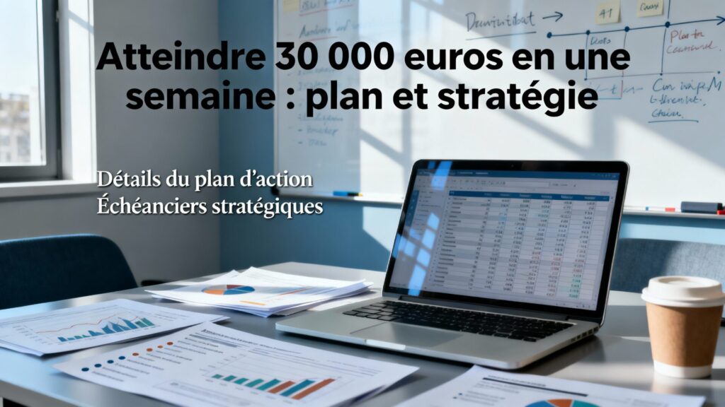 Atteindre 30 000 euros en une semaine : plan et stratégie avec texte
