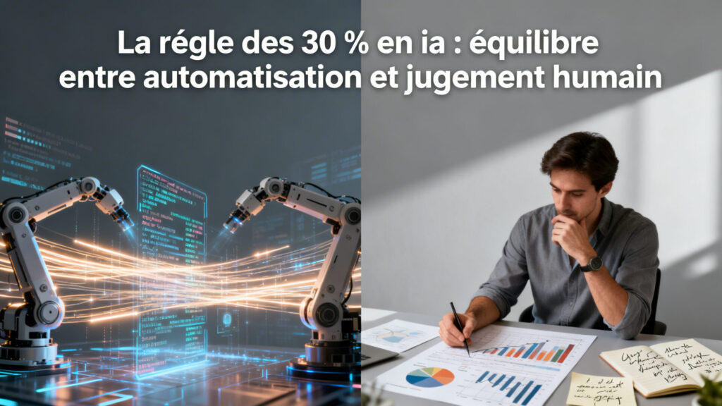 La règle des 30 % en ia : équilibre entre automatisation et jugement humain avec texte